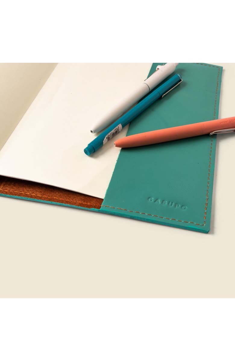 Casupo Refillable A5 Leather Journal Cover, Alternate, color, Teal