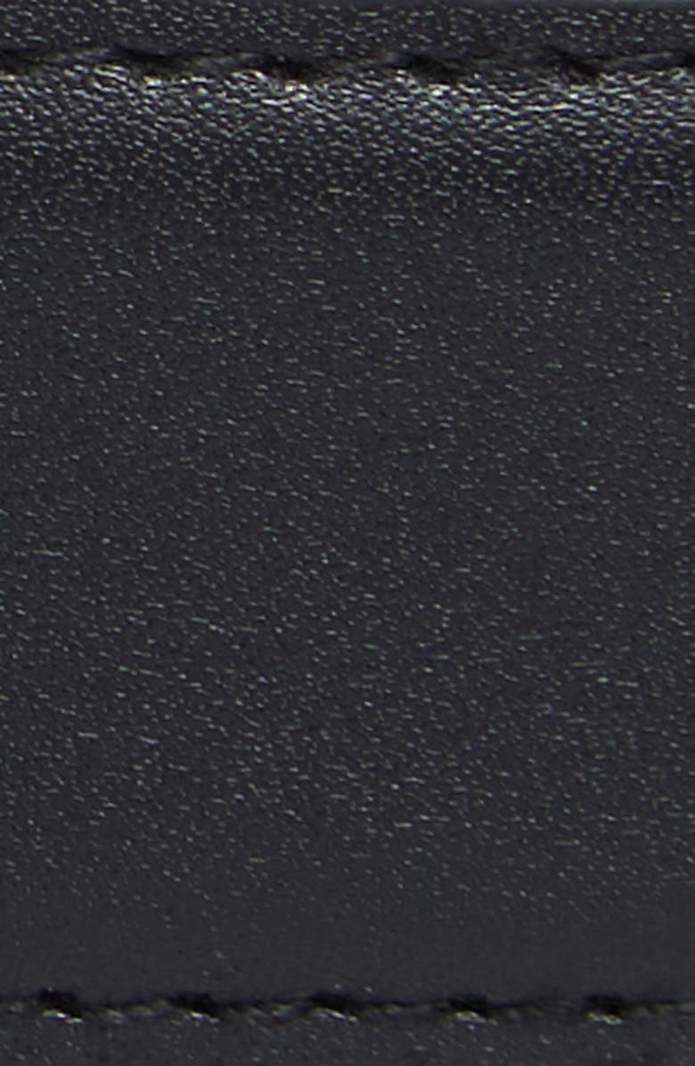 Linea Pelle Covered Buckle Faux Leather Belt, Alternate, color, Black