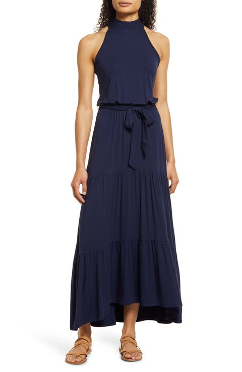 Tiered Halter Maxi Dress