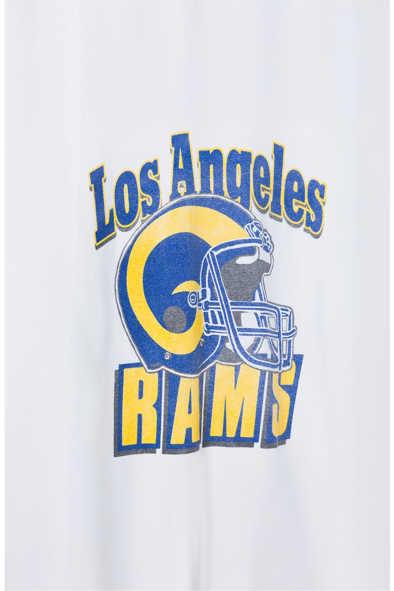 Los Angeles Rams Throwback Helmet Cotton Graphic T-Shirt, Alternate, color, WHITE