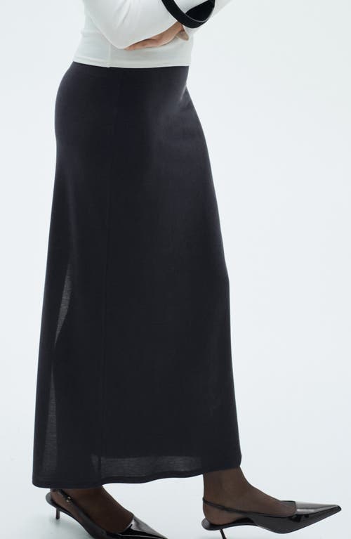 Mango Knit Maxi Skirt In Blue