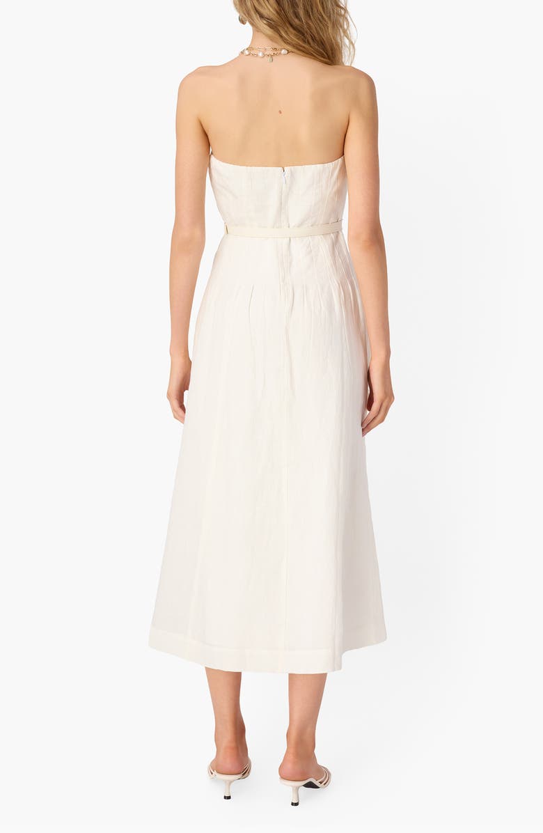 CAMI NYC Yena Strapless Linen Dress, Alternate, color, Macadamia