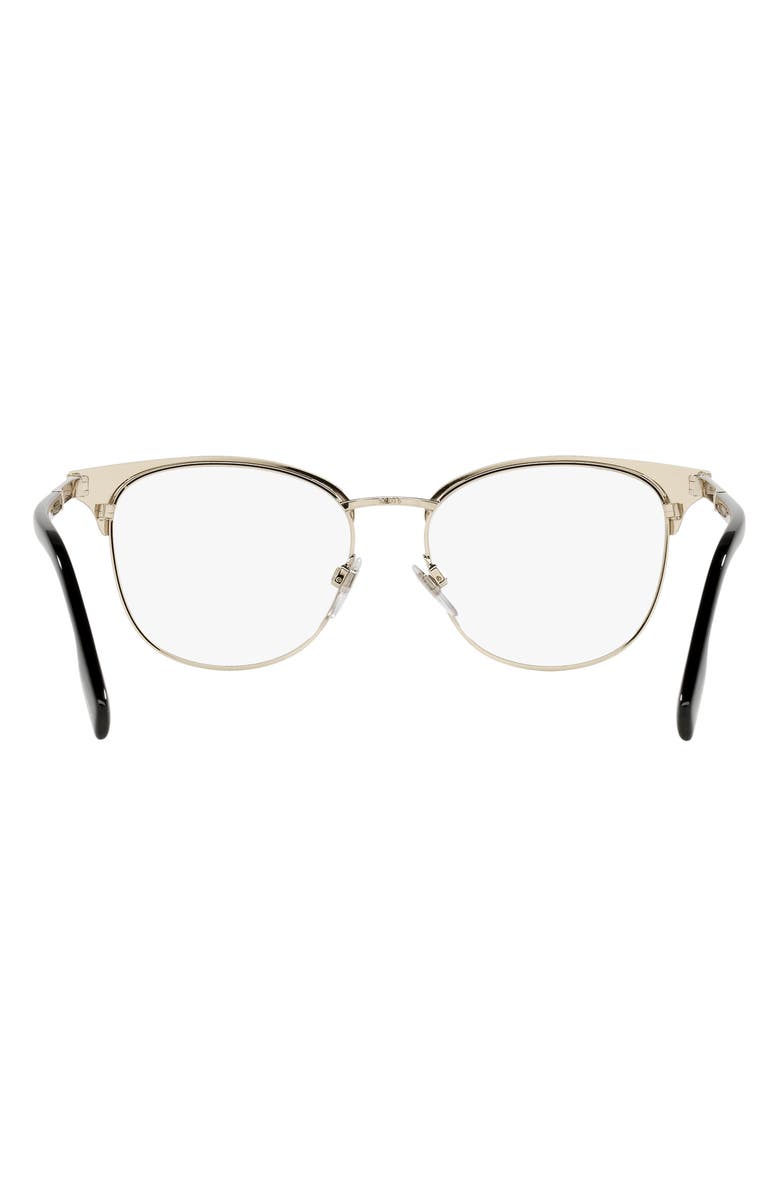 Burberry Sophia 52mm Square Optical Glasses, Alternate, color, Light Gold/ Black