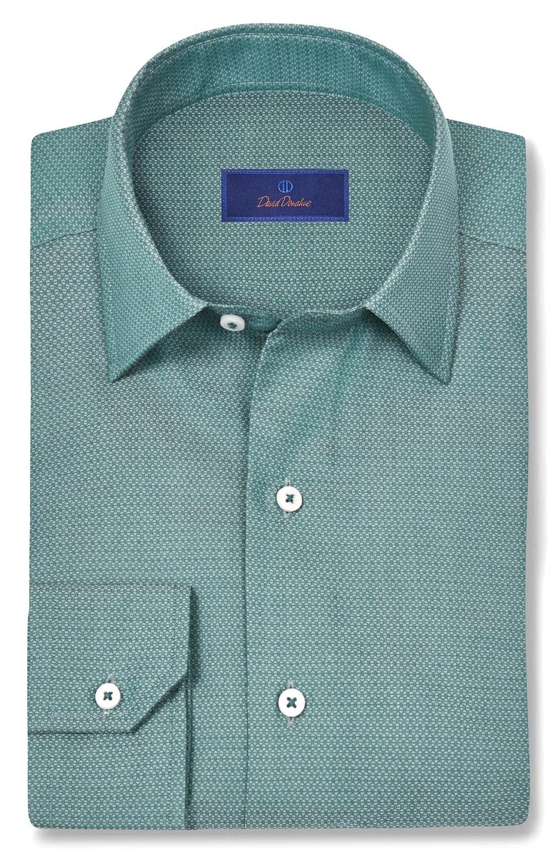 David Donahue Dobby Cotton Sport Shirt, Alternate, color, Petrol