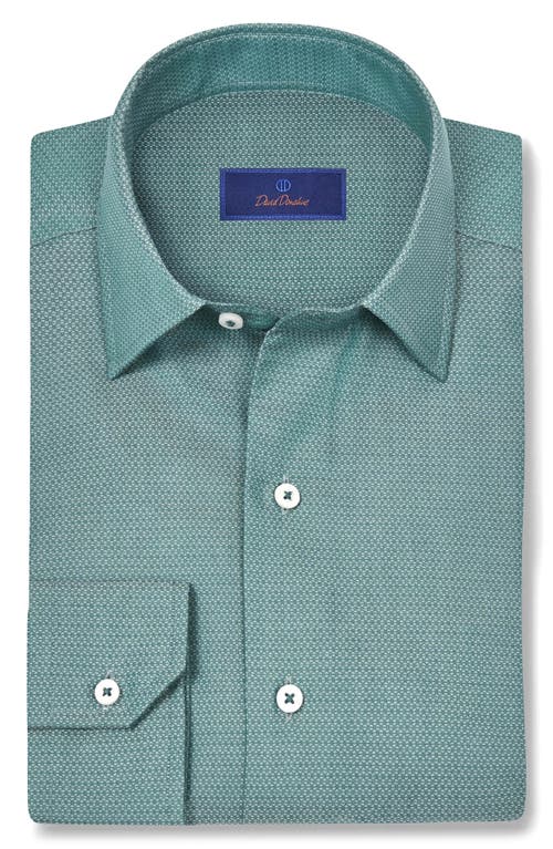 David Donahue Dobby Cotton Sport Shirt In Blue