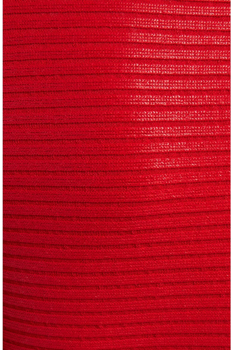 Coated Rib Fit & Flare Dress, Alternate, color, ROUGE