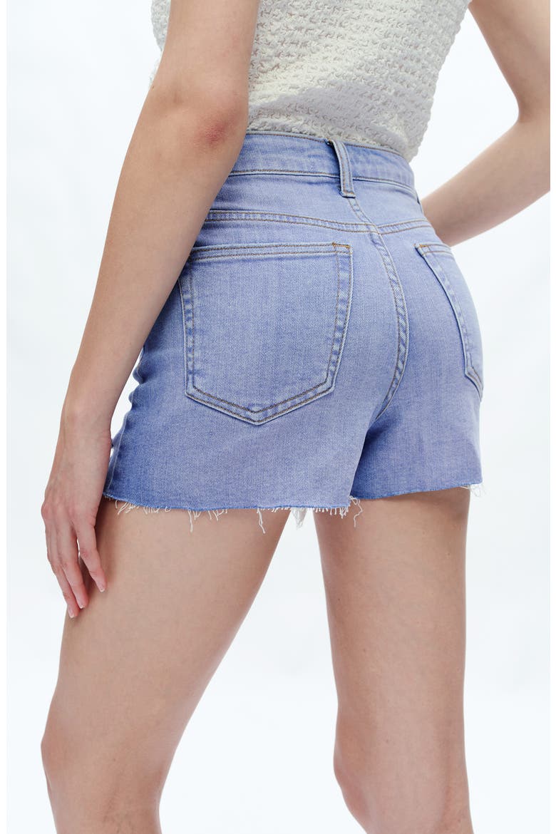 Mid Rise Denim Cutoff Shorts, Alternate, color, SKY BLUE