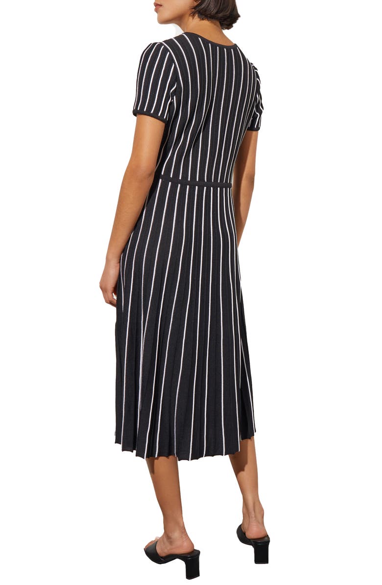 Ming Wang Stripe A-Line Midi Sweater Dress, Alternate, color,