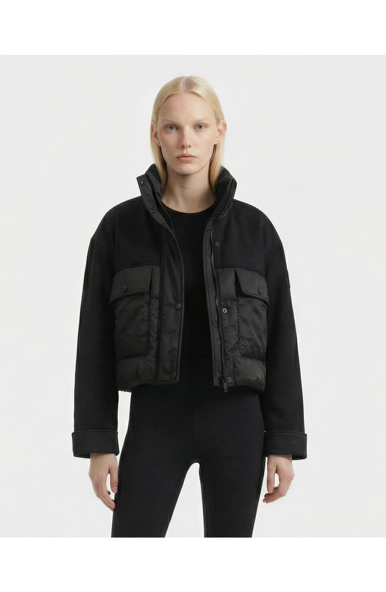 Rudsak Rome Mixed Media Down Jacket, Main, color, Black