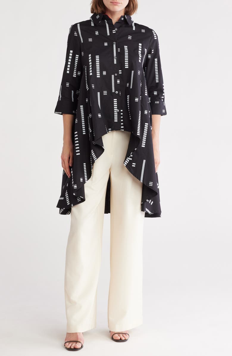 PATRIZIA LUCA High-Low Button-Up Shirt, Main, color, 