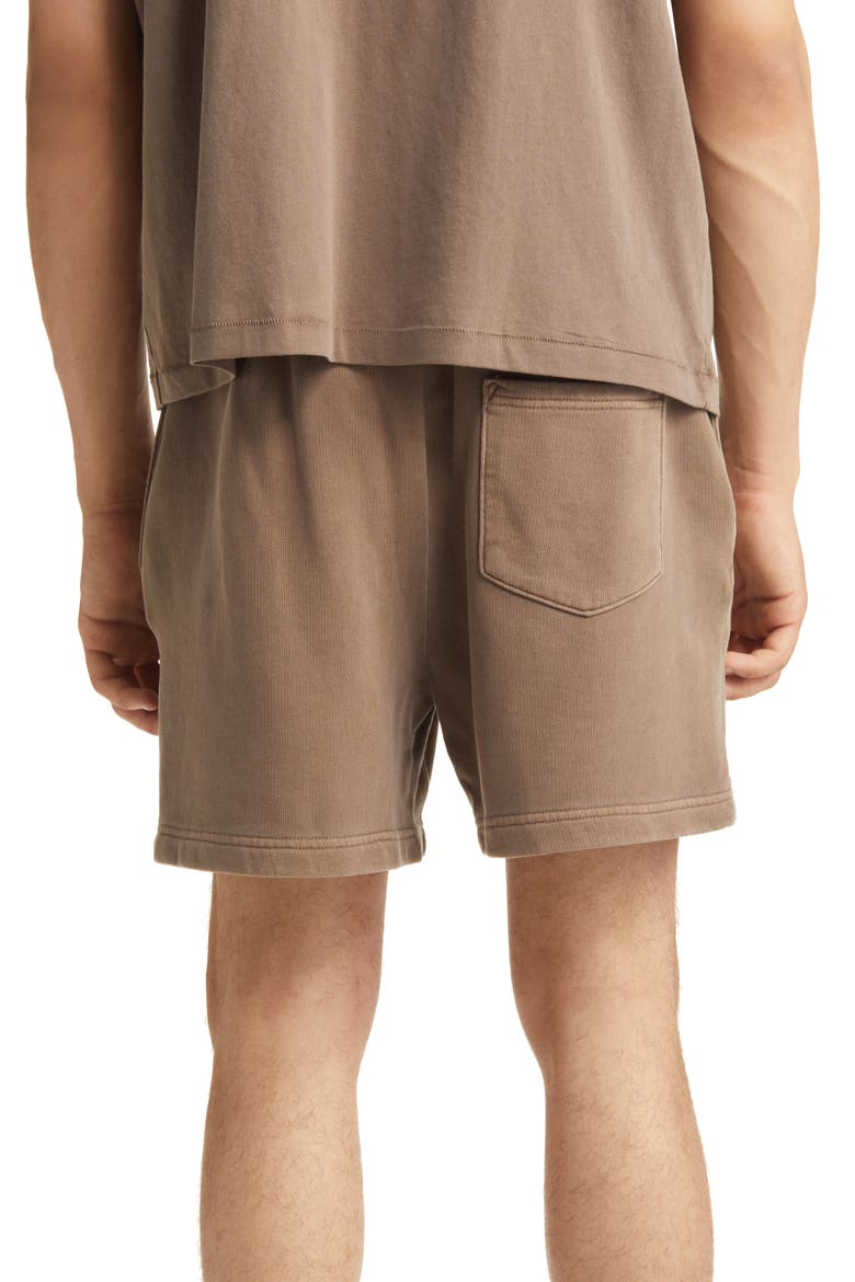 Core Organic Cotton Brushed Terry Sweat Shorts, Alternate, color, BROWN