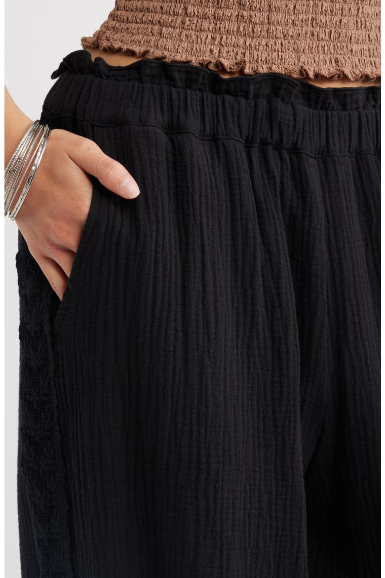 Cotton Gauze Bloomer Pants, Alternate, color, BLACK