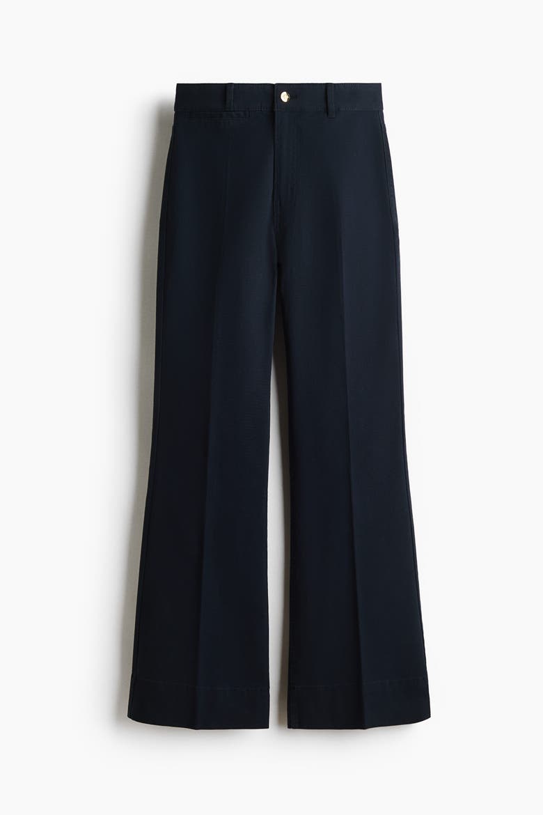 Flared Canvas Pants, Alternate, color, Navy blue