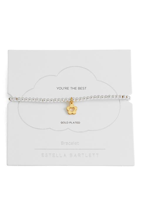 Sienna Flower Heart Beaded Stretch Bracelet