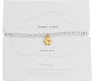 Estella Bartlett Sienna Flower Heart Beaded Stretch Bracelet