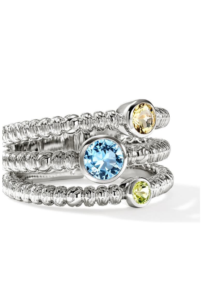 Heishi Swiss Blue Topaz Ring, Alternate, color, SWISS BLUE TOPAZ