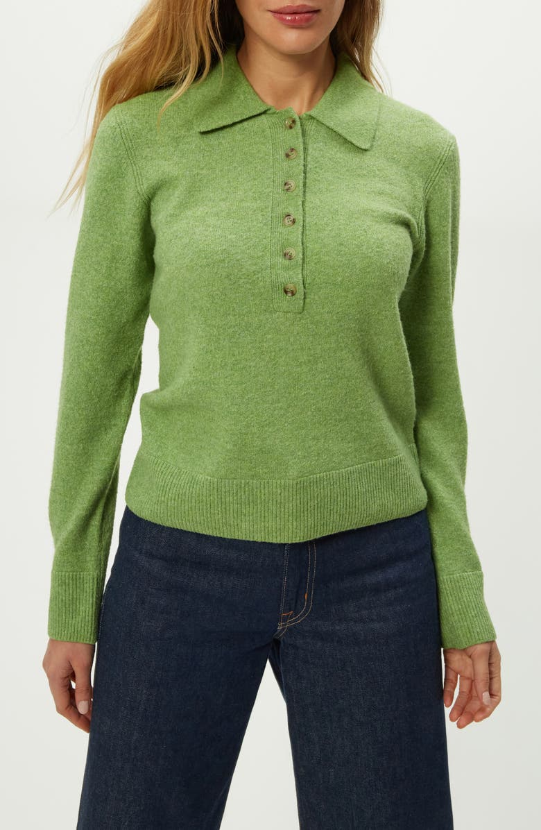 Michael Stars Margie Polo Sweater, Alternate, color, Poppy