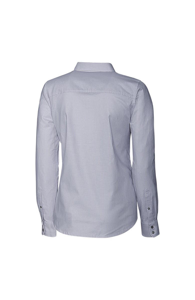 Cutter & Buck Women's Cutter & Buck Charcoal Gwinnett Stripers Stretch Oxford Stripe Long Sleeve Button-Up Dress Shirt, Alternate, color, Charcoal