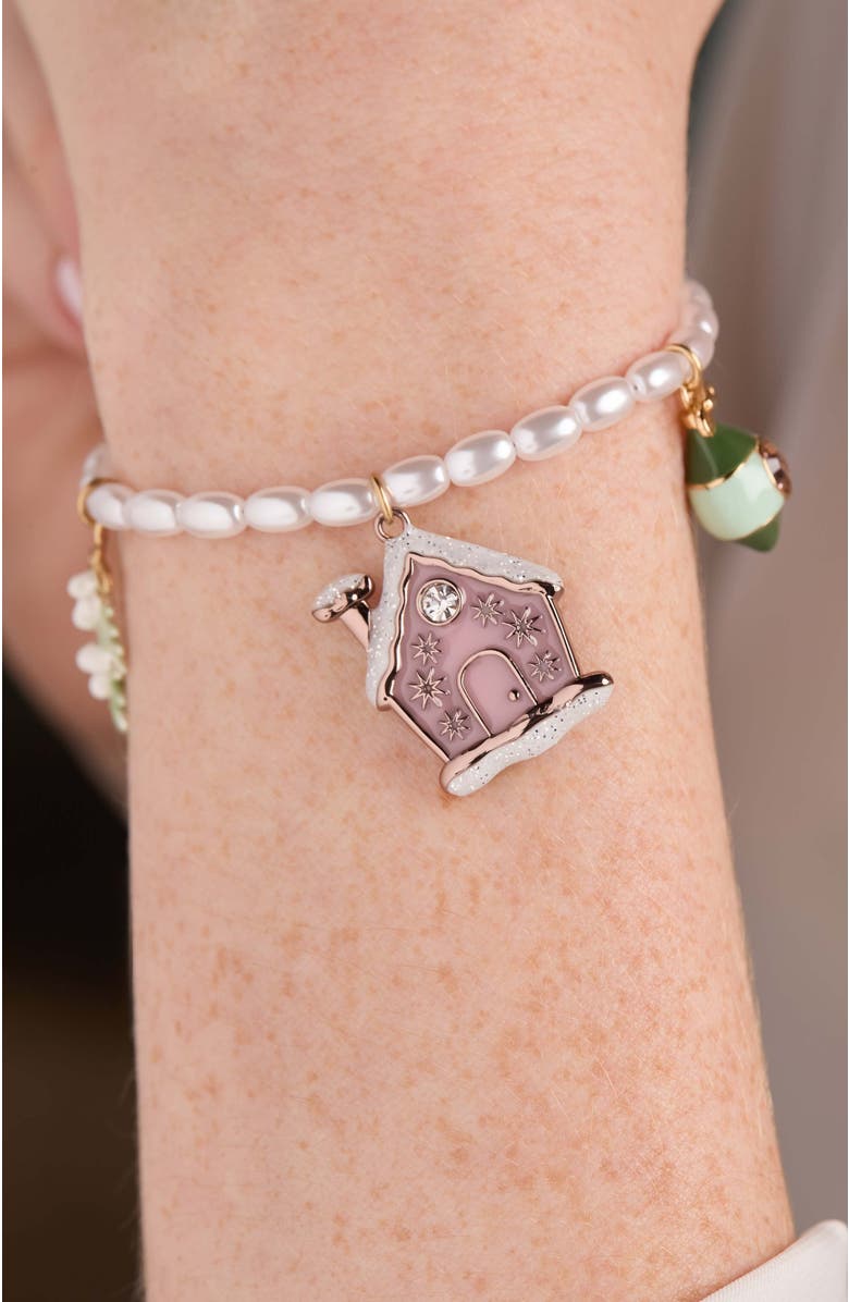 Alex and Ani Pink Christmas Beaded Charm Bracelet, Alternate, color, 