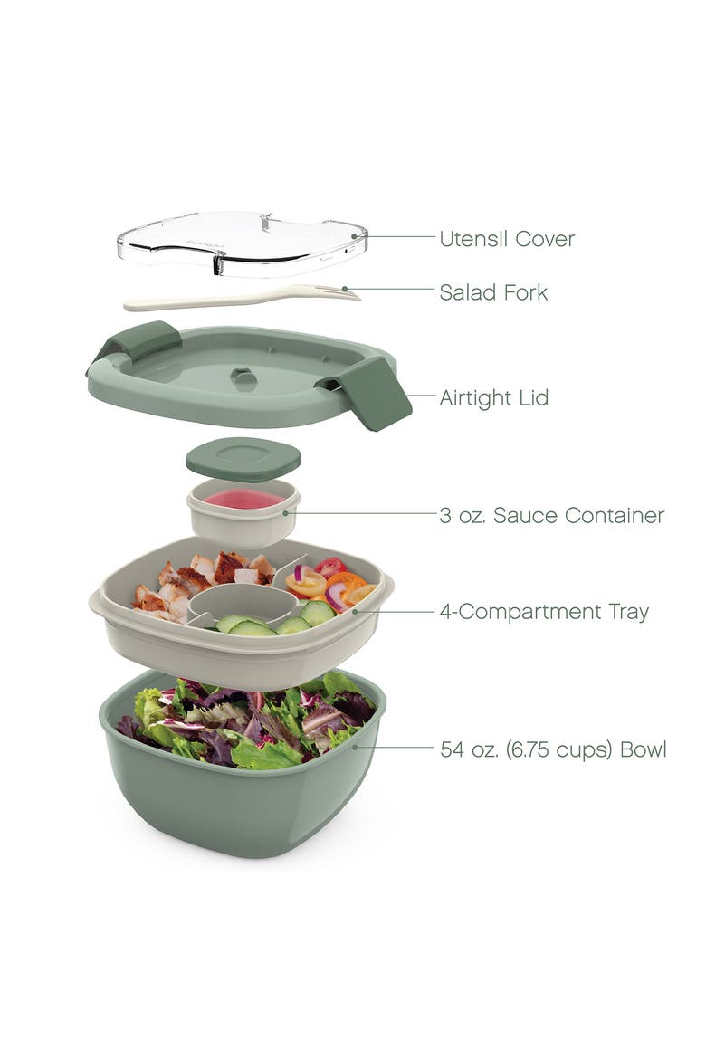 All-in-One Salad Container, Alternate, color, KHAKI GREEN