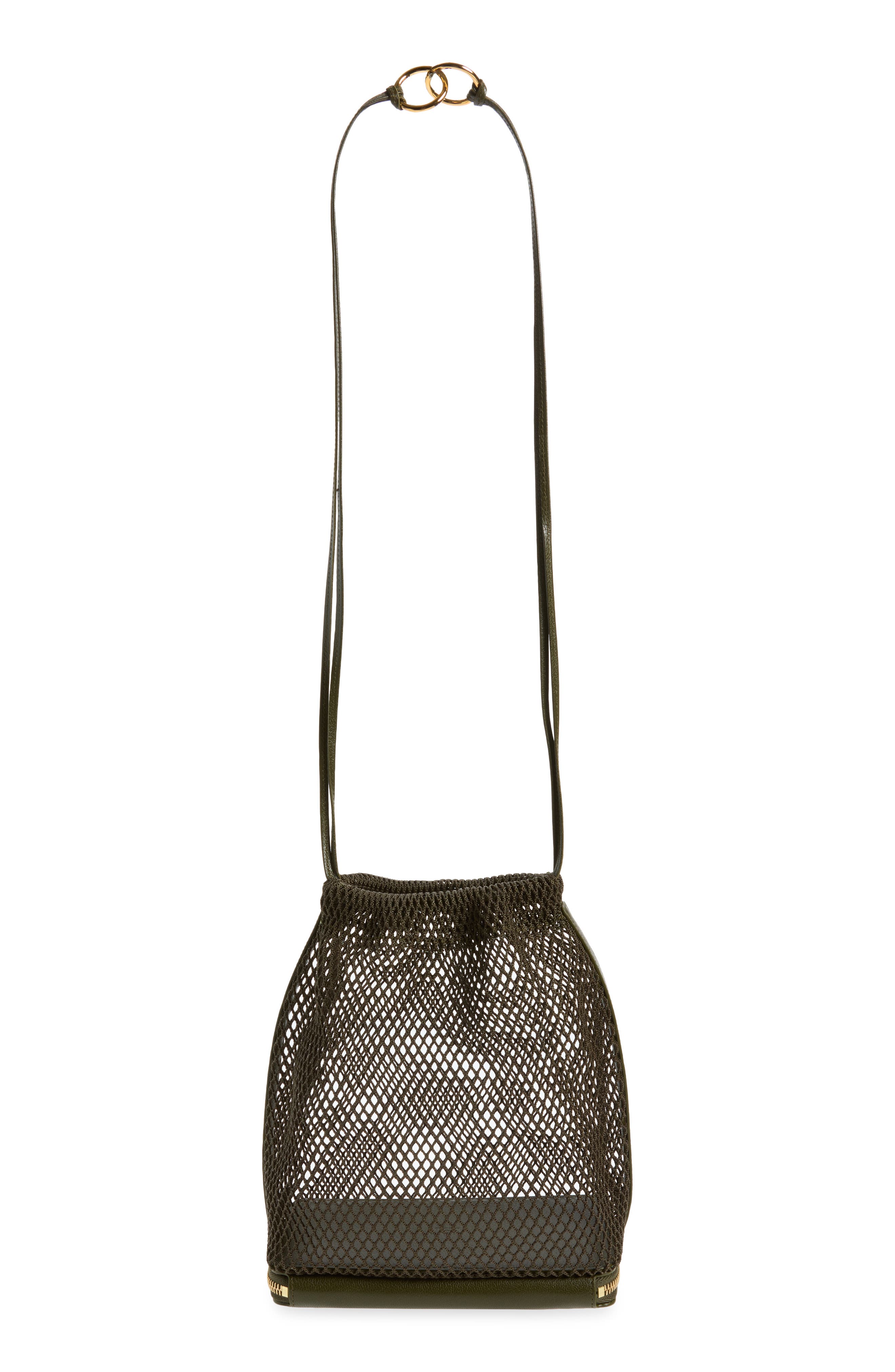 Le Pochon Fishnet Shoulder Bag, Alternate, color, VERT CAMOUFLAGE U21