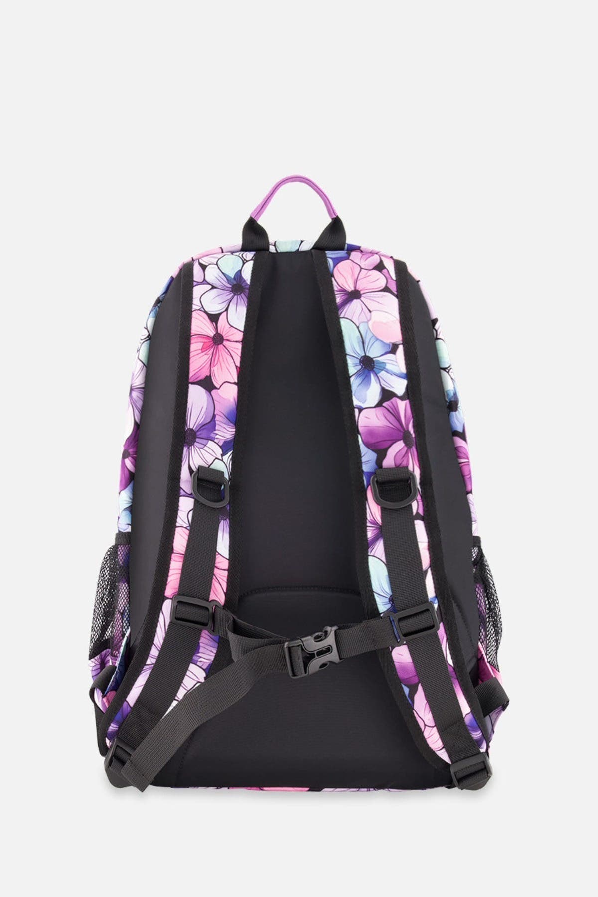 Deux par Deux Floral Spacious Durable Backpack, Alternate, color, Black Floral Print
