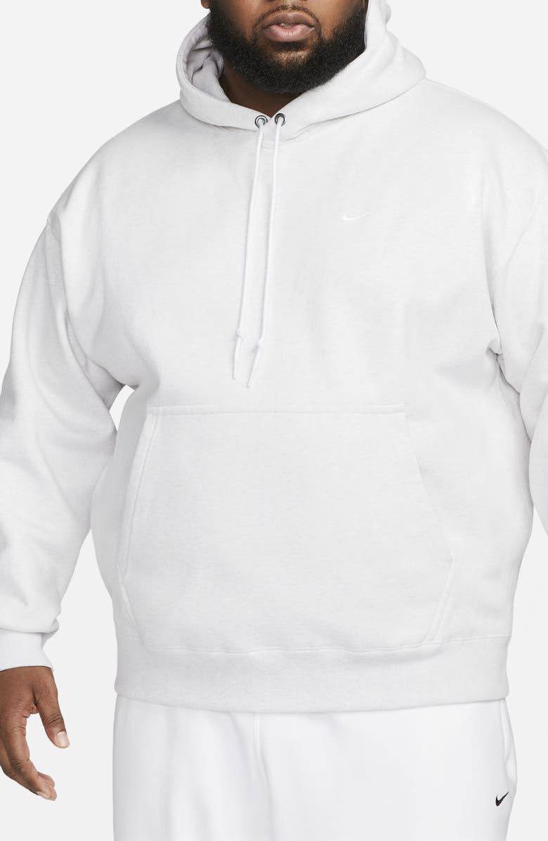 Nike Solo Swoosh Fleece Hoodie, Alternate, color, Birch Heather/ White