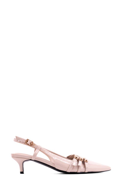 Shushop Nadja Pointed Toe Kitten Heel Slingback Pump