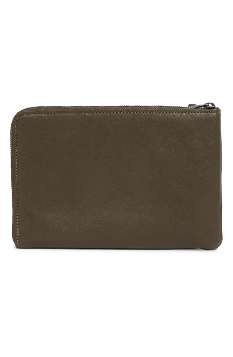 Longchamp Leather Card Case, Alternate, color, Khaki