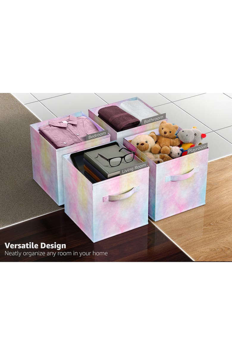 SORBUS 6-Pack Foldable Storage Cube Bins, Alternate, color, Rainbow Sparkle