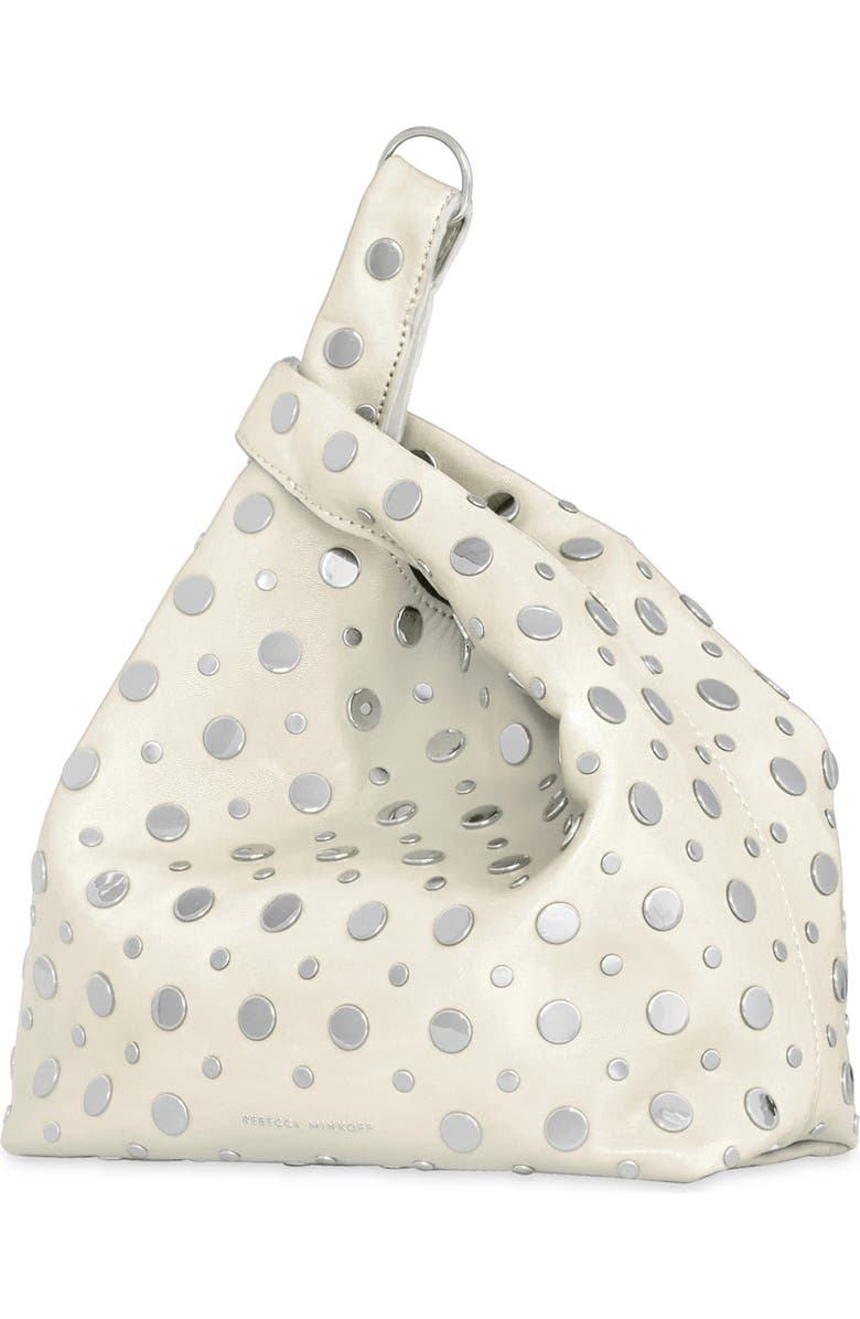 Rebecca Minkoff Ayla Stud Faux Leather Shopper Bag, Alternate, color, Porcelain