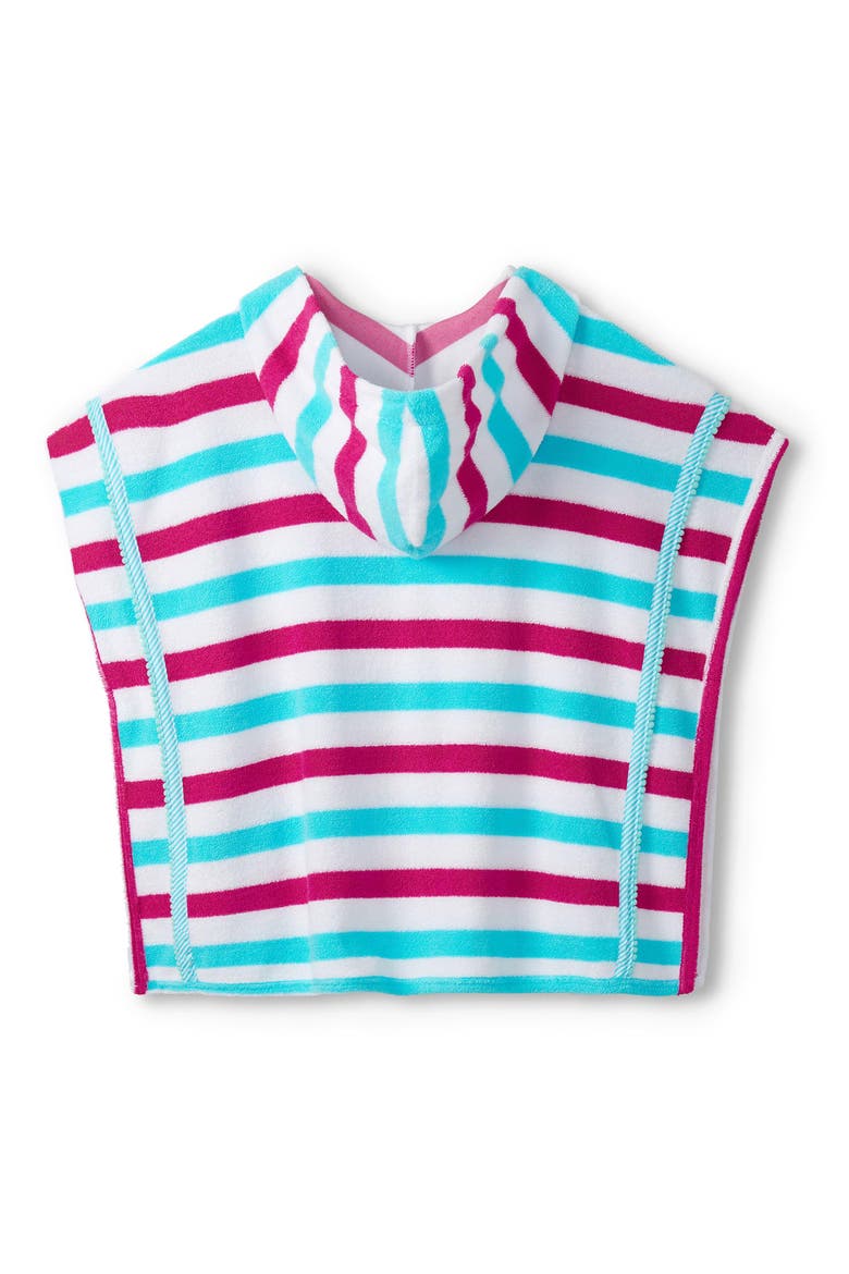 Kids' Beach Stripes Terry Cloth Cover-Up Hooded Tunic, Alternate, color, WHITE