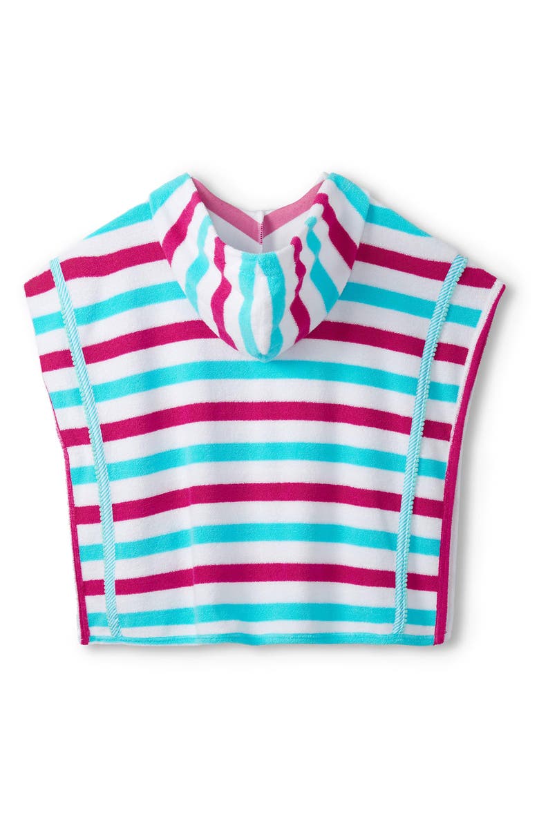 Hatley Kids' Beach Stripes Terry Cloth Cover-Up Hooded Tunic, Alternate, color, White