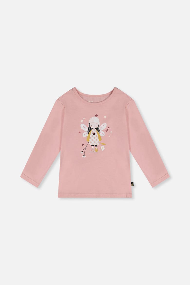 Organic Cotton Angel Detail Long Sleeve T-Shirt, Main, color, Pale Dusty Pink