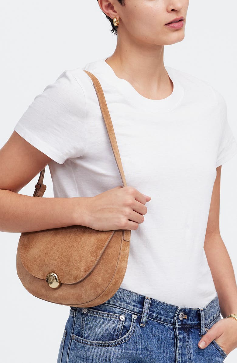 Madewell The Dakota Suede Saddle Bag, Alternate, color,
