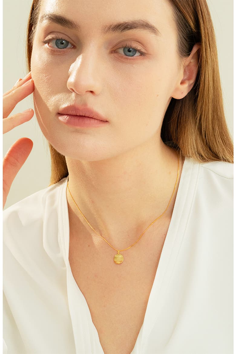 Sterling Silver 18k Gold Plated Madeleine Necklace Trendy Dainty Style, Alternate, color, Gold