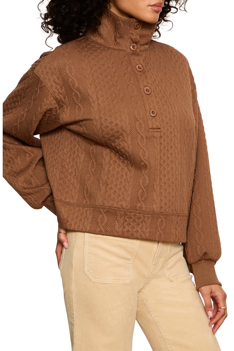 Halley Cable Popover Top, Alternate, color, COCOA POWDER BROWN