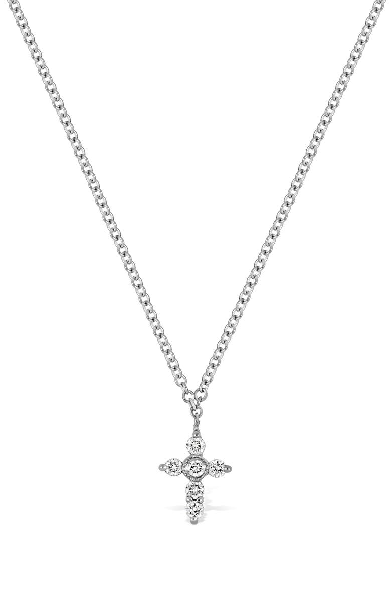 Bony Levy Diamond Cross Pendant Necklace, Main, color, 18K White Gold
