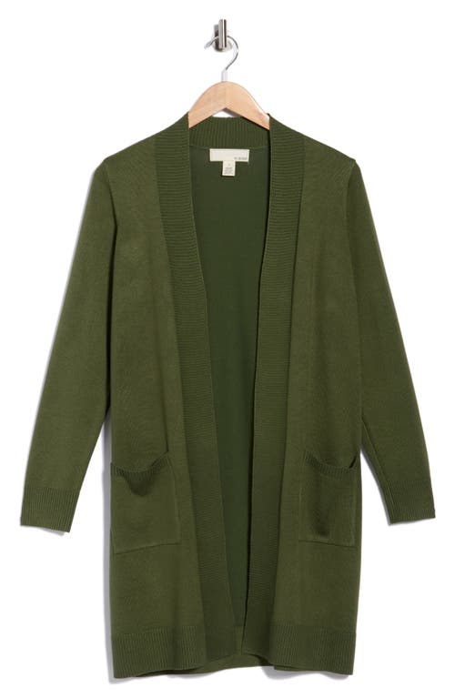 By Design Hudson Mid Thigh Lightweight Cardigan In Green