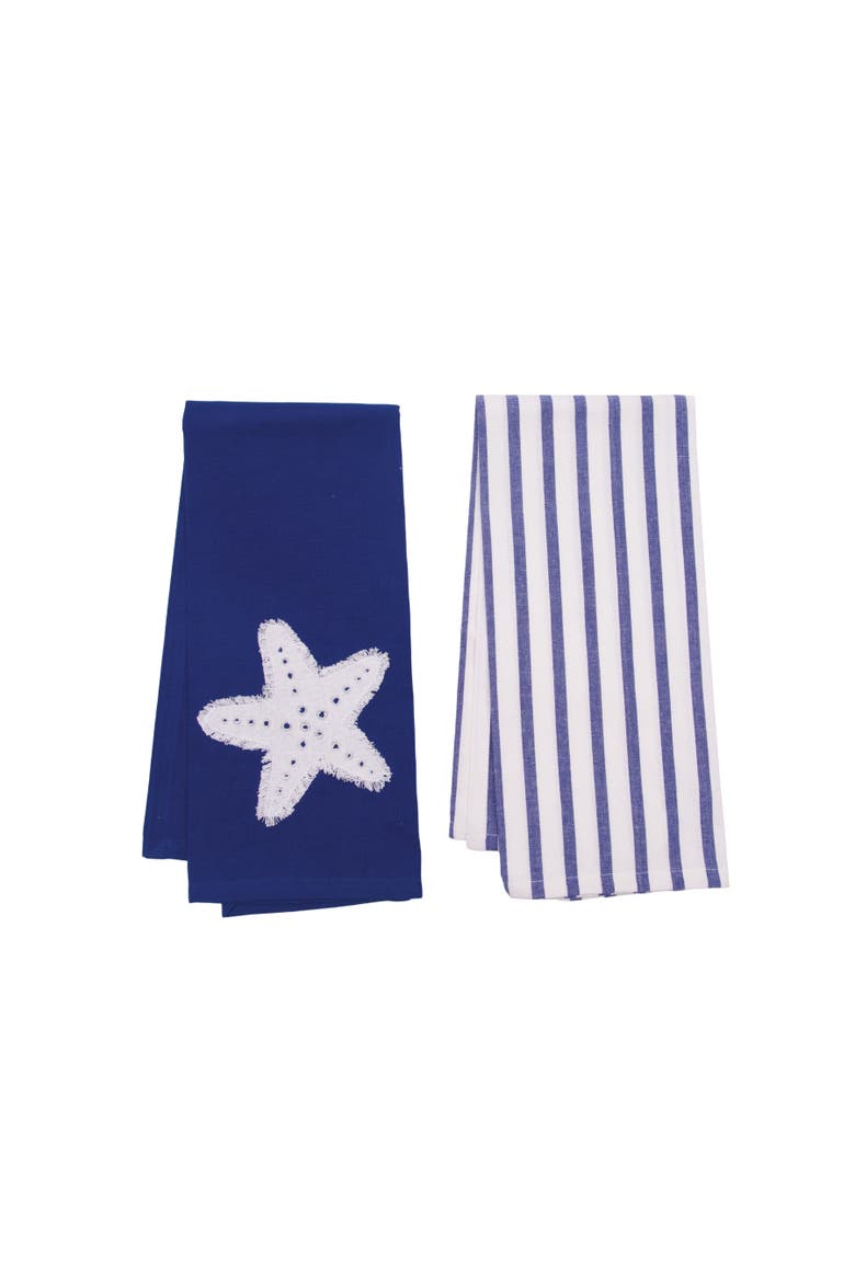 Coastal Tufted Striped Towels Set of 2, Main, color, Blue