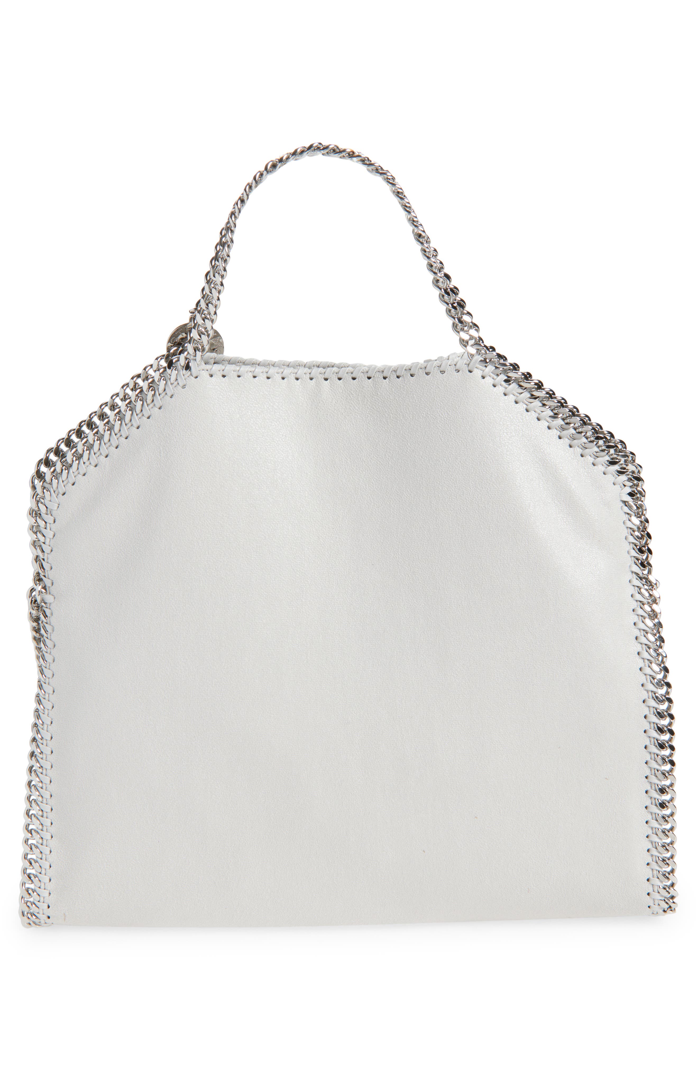 Stella McCartney Falabella Foldover Faux Leather Tote, Alternate, color, Pearl Grey