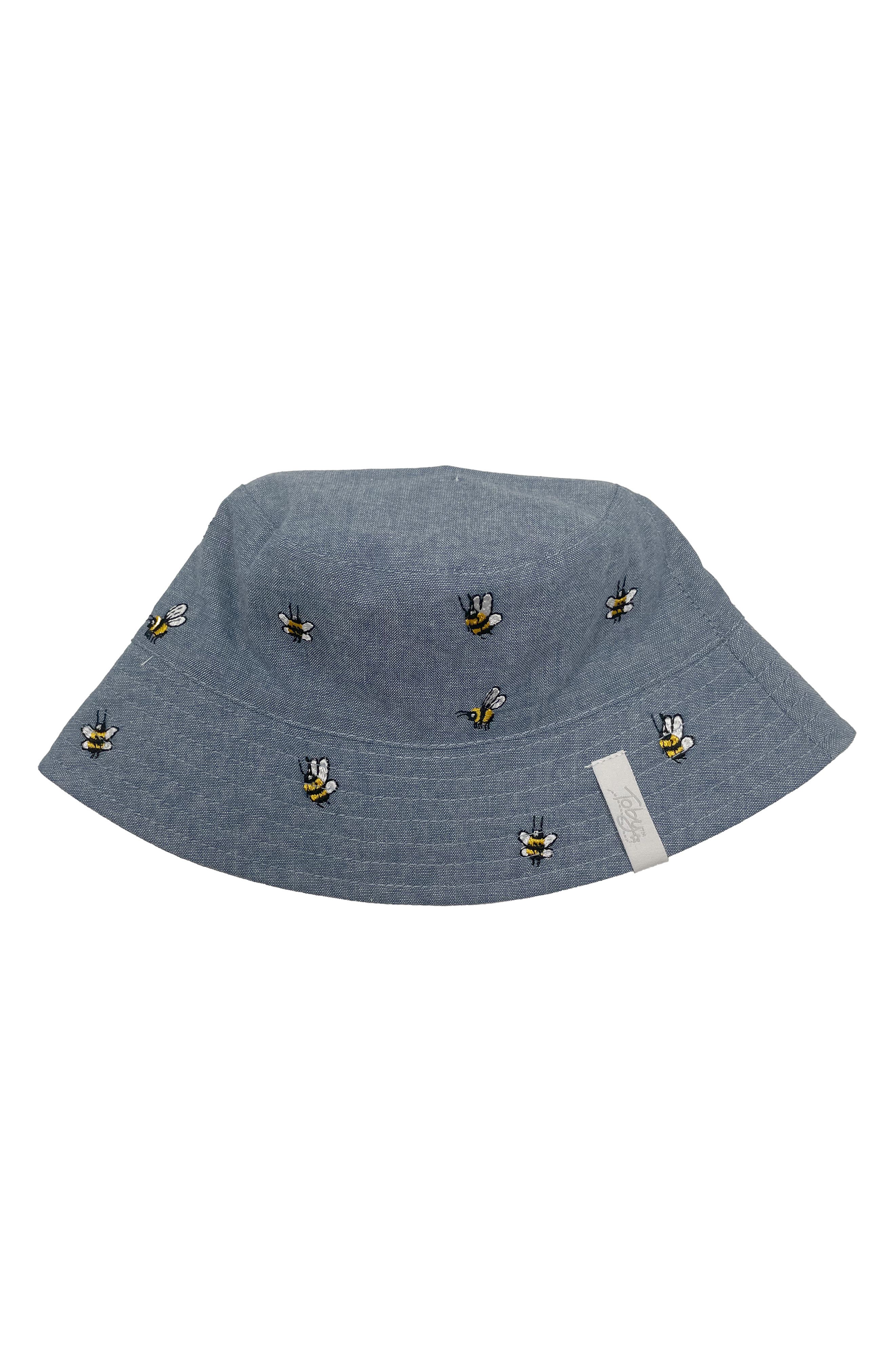 Toby Embroidered Bee Chambray Bucket Hat | Nordstromrack