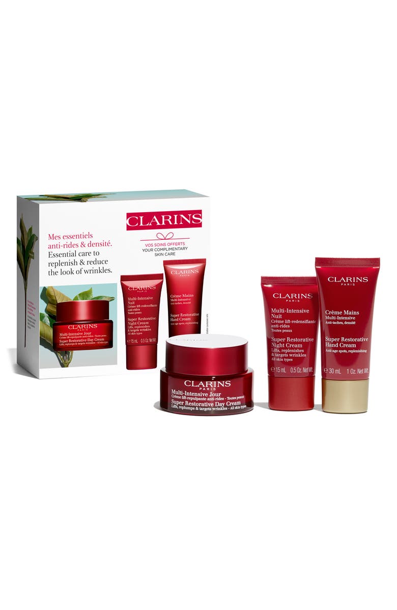 Clarins Super Restorative Anti-Aging Skin Care Starter Set USD $189 Value, Main, color, 