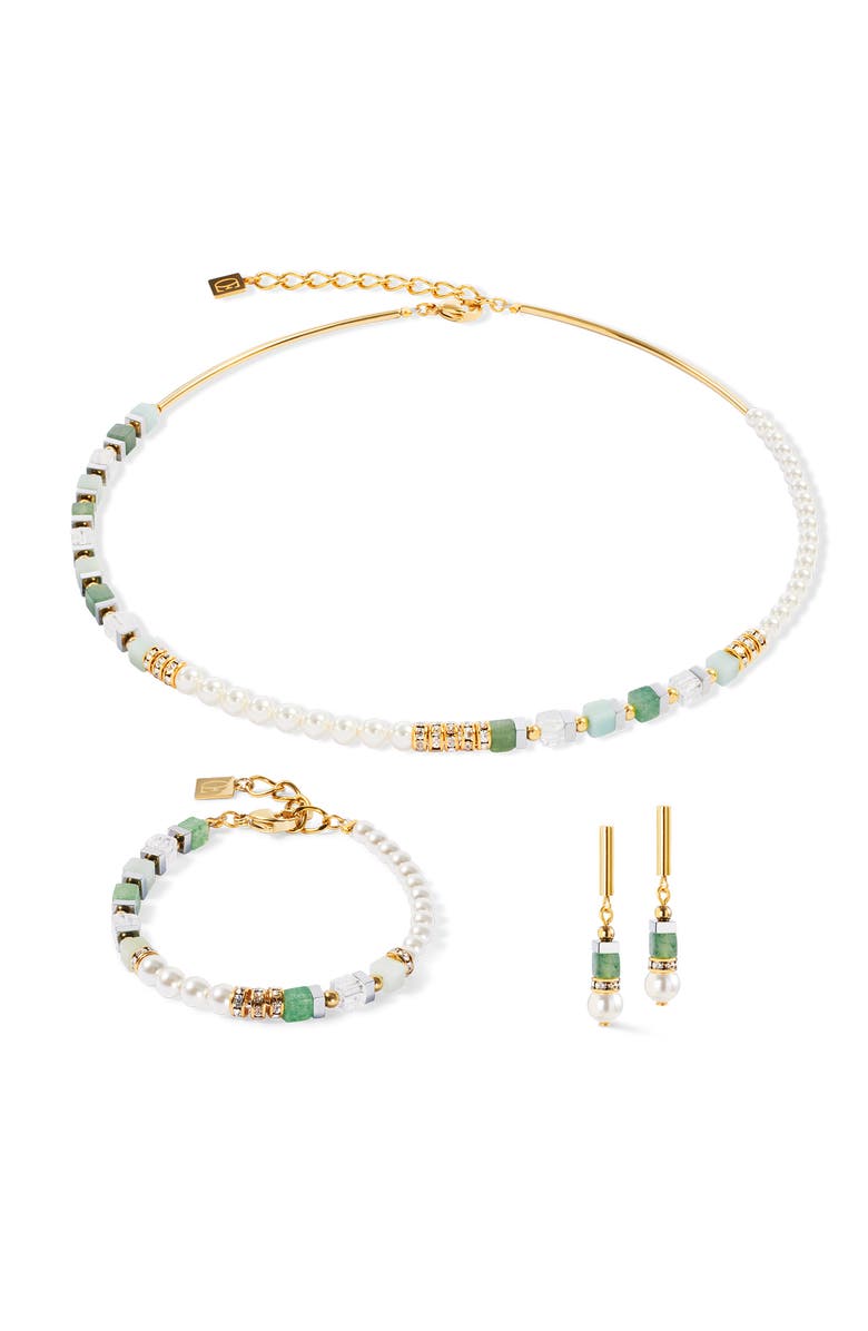 COEUR DE LION Precious Fusion Offset Gold Bracelet, Alternate, color, Green