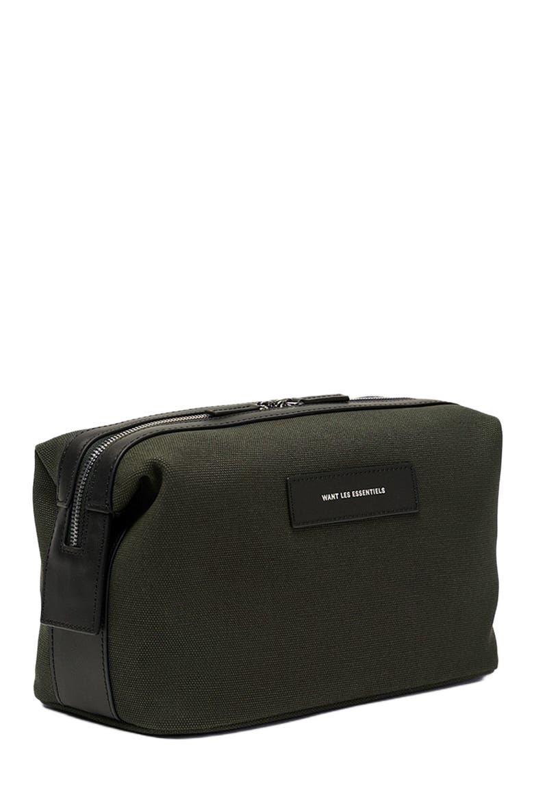 Kenyatta Organic Cotton Canvas Toiletry Bag, Alternate, color, Green