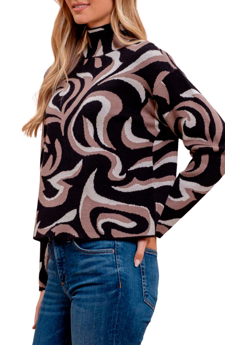 Blu Pepper Swirl Pullover Sweater, Alternate, color, Black Multi