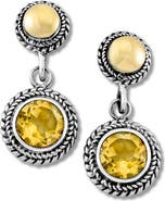 SAMUEL B. Citrine Two-Tone Drop Earrings