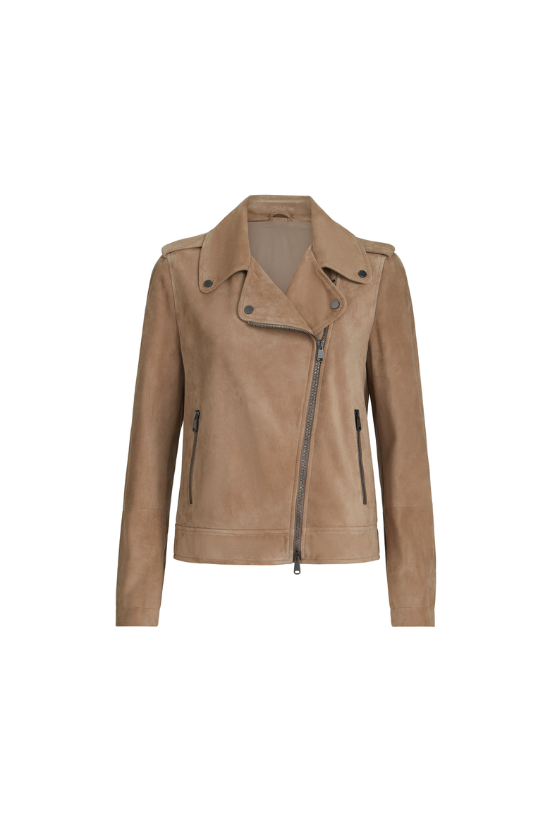 Suede biker jacket, Alternate, color, Hazelnut