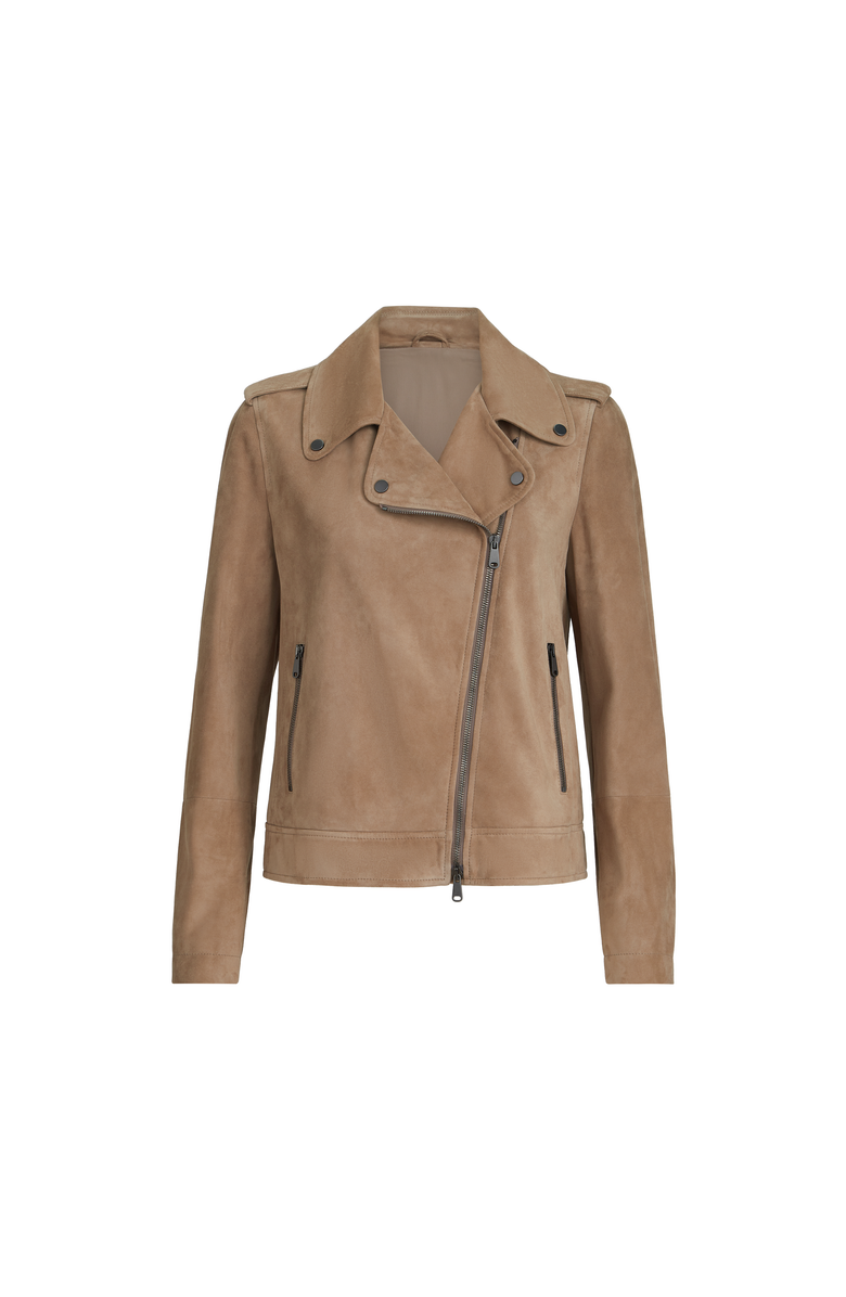 Brunello Cucinelli Suede biker jacket, Main, color, Hazelnut