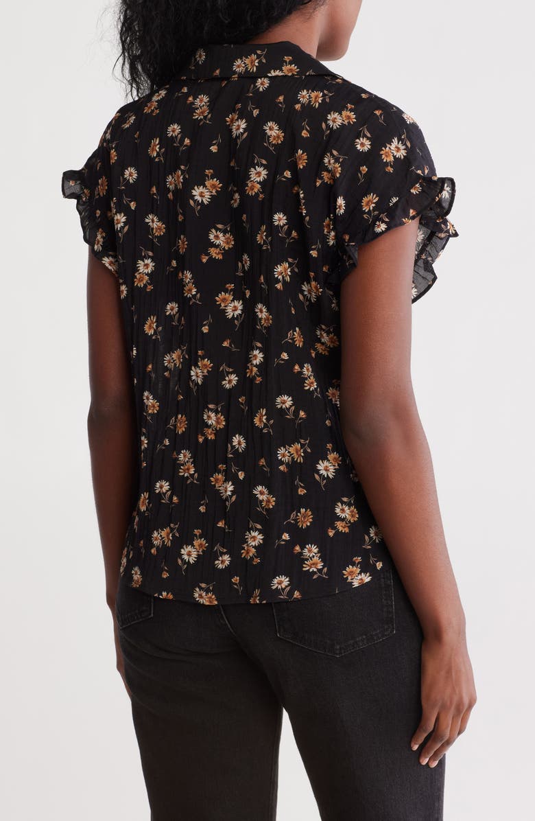 Pleione Floral Short Sleeve Button-Up Shirt, Alternate, color, 